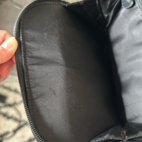 VTG Brighton One World Slim Leather Crossbody Bag Croc Emboss Single Strap Black - Picture 8 of 16